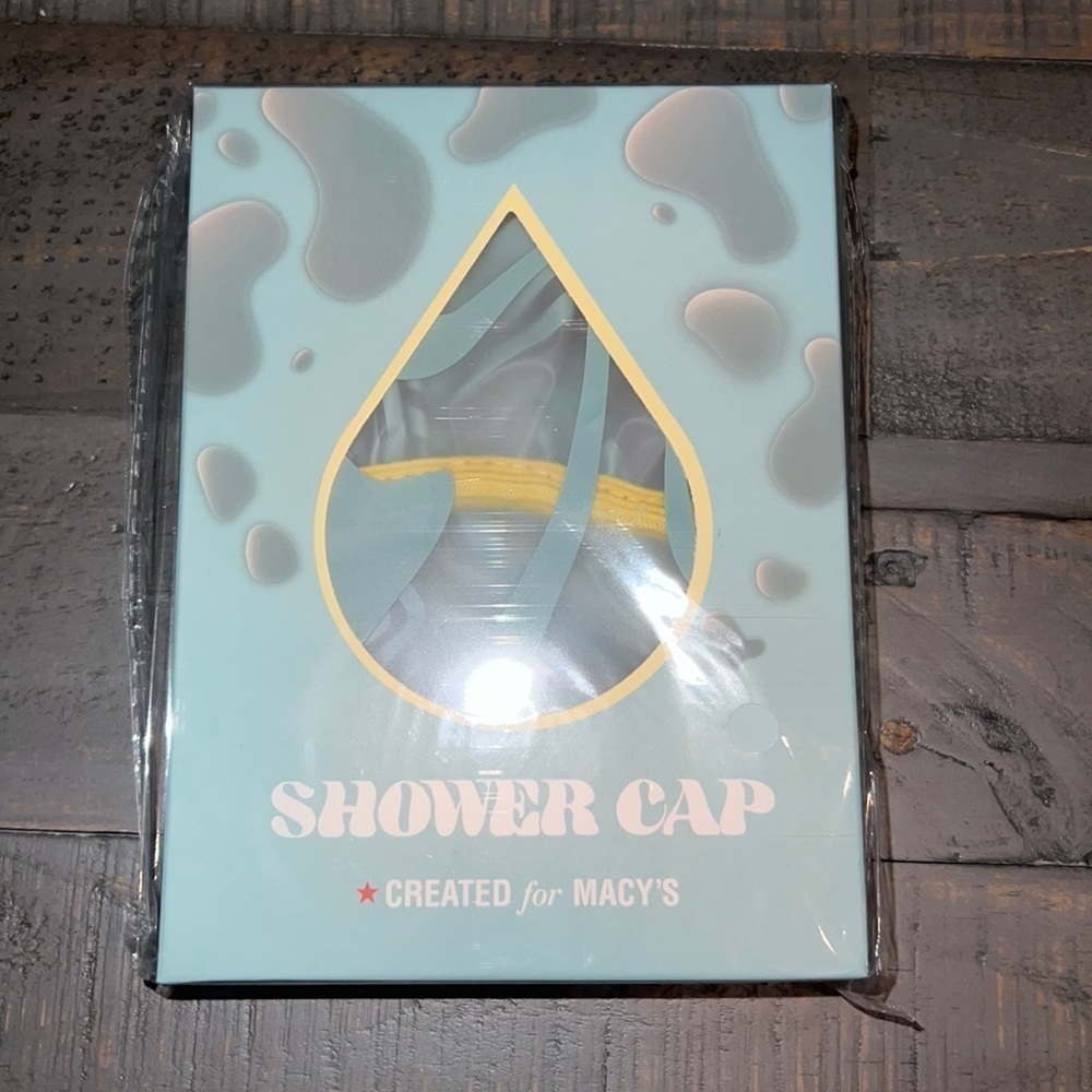 Final Sale Created for Macy's Shower Cap Blue PEVA Waterproof Bath Accessory New